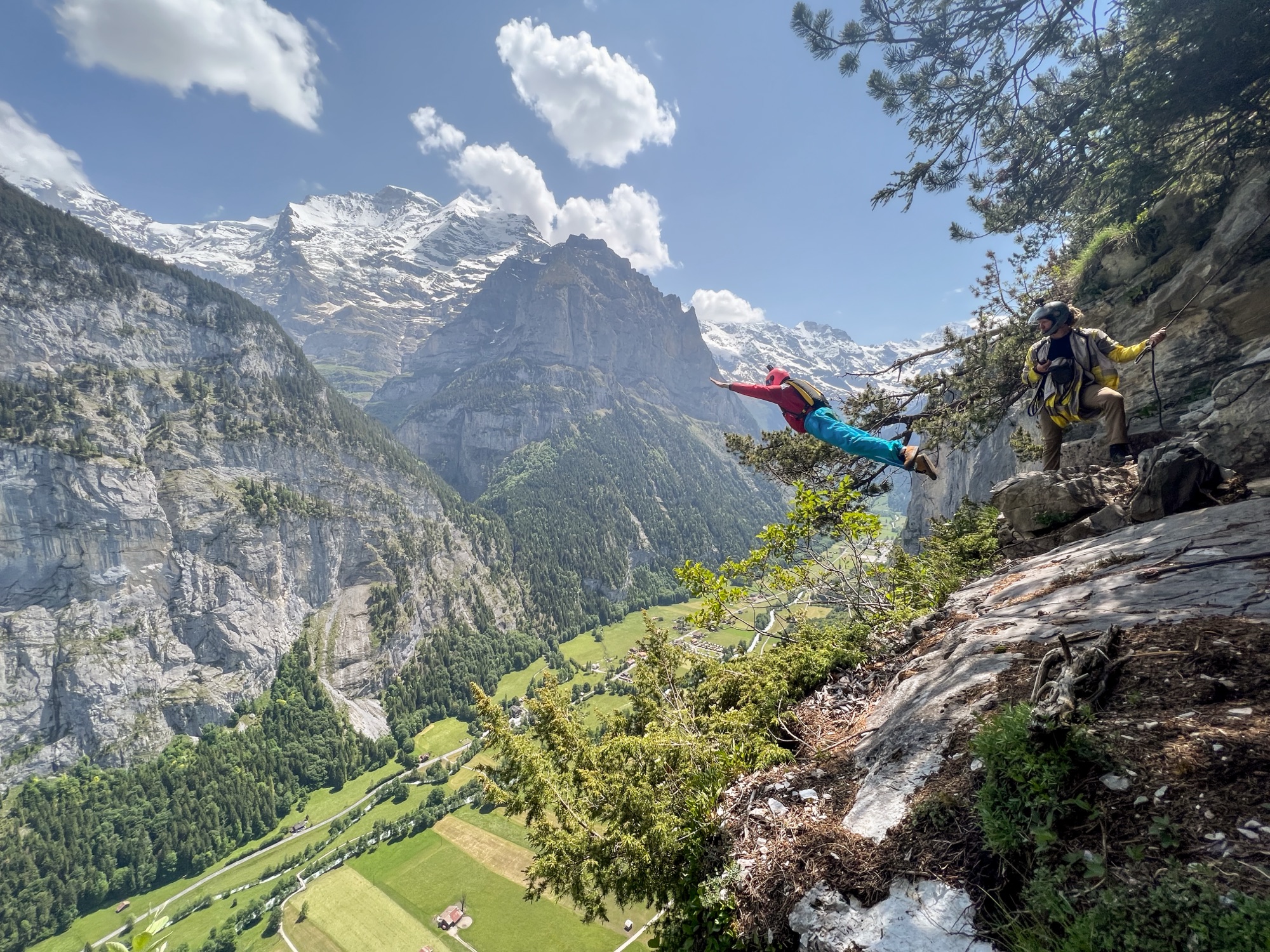 BASE jumping in the Swiss Alps